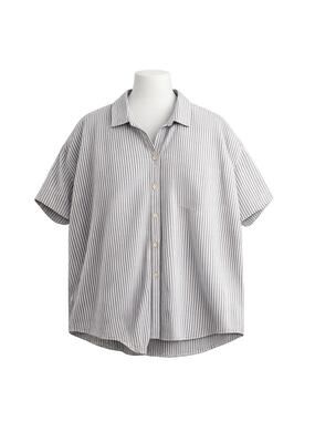 Madewell Courier Pintuck Back Shirt Blue Stripe Oversized Button Front - Size XL